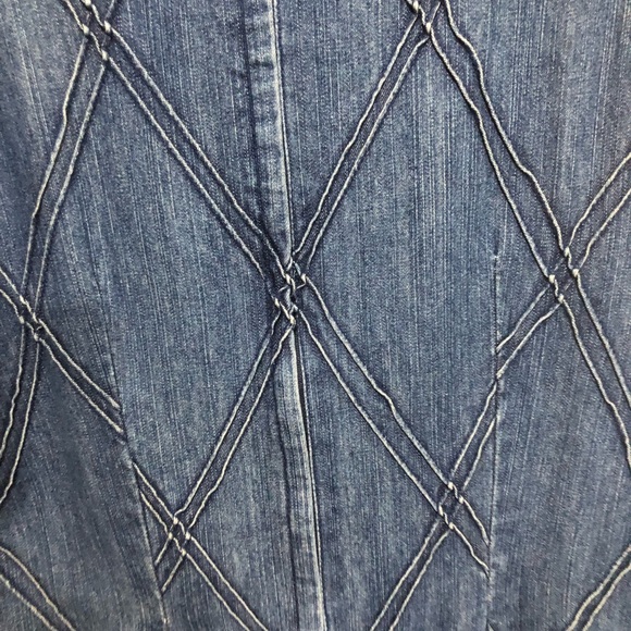 Vintage Sketchers Denim Dress Jumper Size 8 Argyle Texture Great piece!! - Picture 10 of 10